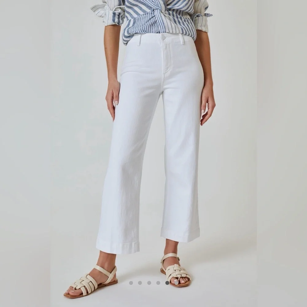 Paige Nellie Cropped White Jeans, NWT - Picture 3 of 7